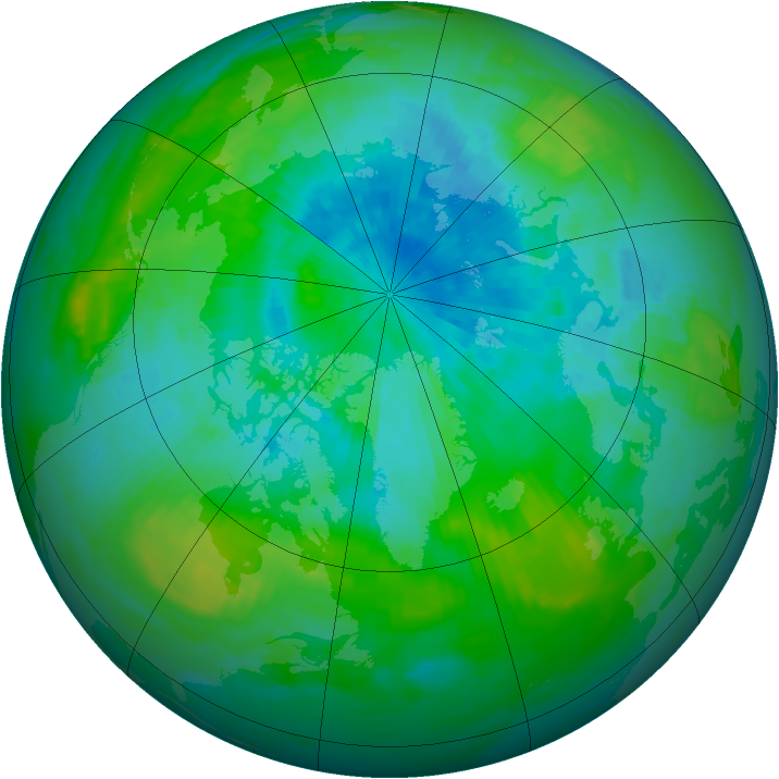 Arctic ozone map for 28 August 1988